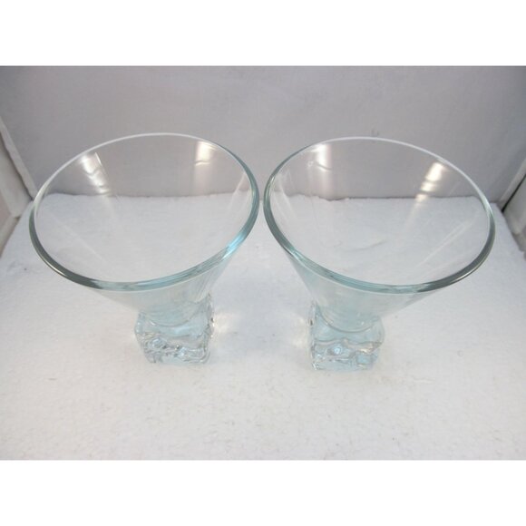Set of 2 Vintage Disaronno Melting Ice Cube Base Martini Glasses Made in Italy - Picture 3 of 16